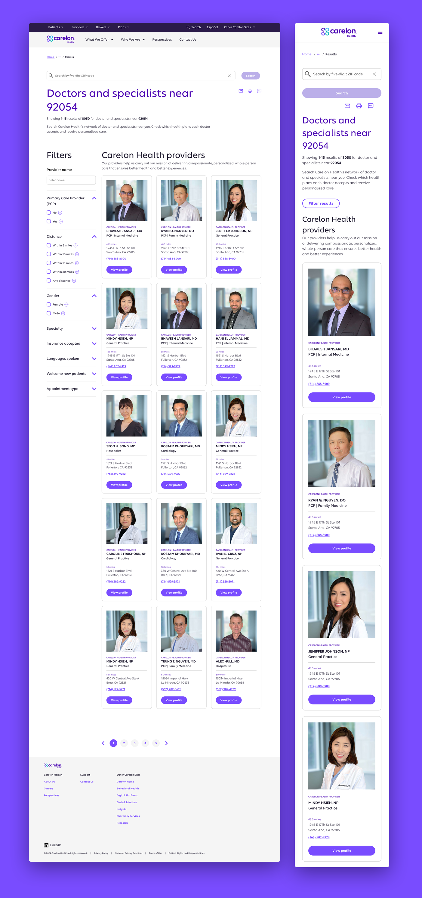 Carelon Behavioral Health provider search results